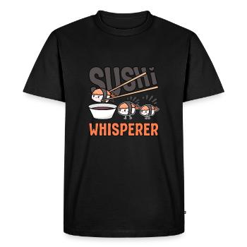 Japanese Food Lover Sushi Whisperer Sushi - Men's Premium Organic T-Shirt - black - Front - Nico (187cm)
