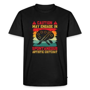 Cool Artist Caution Spontaneous Artistic Painter - Men's Premium Organic T-Shirt - black - Front - Nico (187cm)