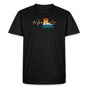 Roller Patinage, patin à roulettes, filles, enfants - T-shirt Premium bio Homme - noir - Devant - Nico (187cm)