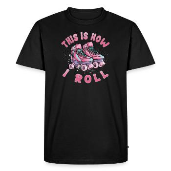 Roller Patinage, patin à roulettes, filles, enfants - T-shirt Premium bio Homme - noir - Devant - Nico (187cm)