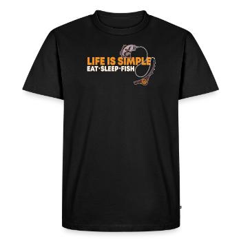 Funny fishing and fishing motif, funny sayings - Men's Premium Organic T-Shirt - black - Front - Nico (187cm)