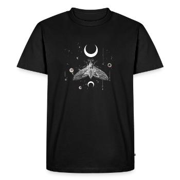 Boho Art Design - Mystic Moon Moth - T-shirt Premium bio Homme - noir - Devant - Nico (187cm)