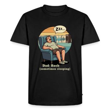 Papa : Rock - T-shirt Premium bio Homme - noir - Devant - Nico (187cm)