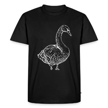 Cygne, Canard blanc, Oiseau, Oie - T-shirt Premium bio Homme - noir - Devant - Nico (187cm)