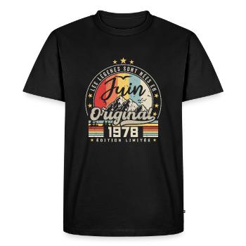 Juin 1978 Anniversaire 1978 Juin Légendes - T-shirt Premium bio Homme - noir - Devant - Nico (187cm)