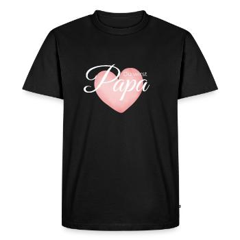 Vous allez être papa – conception de coeur pour l’annonce - T-shirt Premium bio Homme - noir - Devant - Nico (187cm)