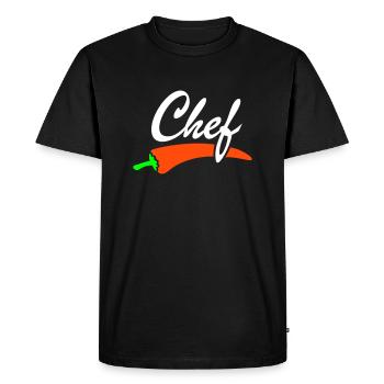 Chef, cuisinier, chef (cuisinier), - T-shirt Premium bio Homme - noir - Devant - Nico (187cm)