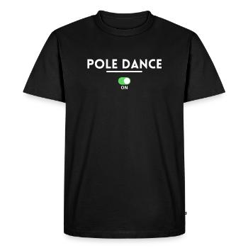 Pole dance. cadeau pole dance - T-shirt Premium bio Homme - noir - Devant - Nico (187cm)