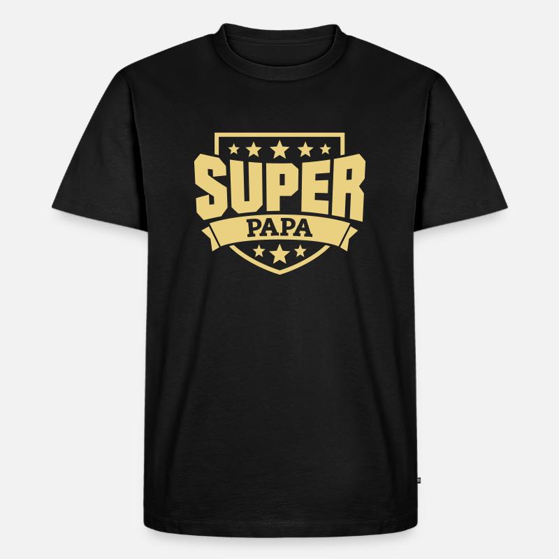 Super Papa - Männer Premium Bio T-Shirt - Schwarz