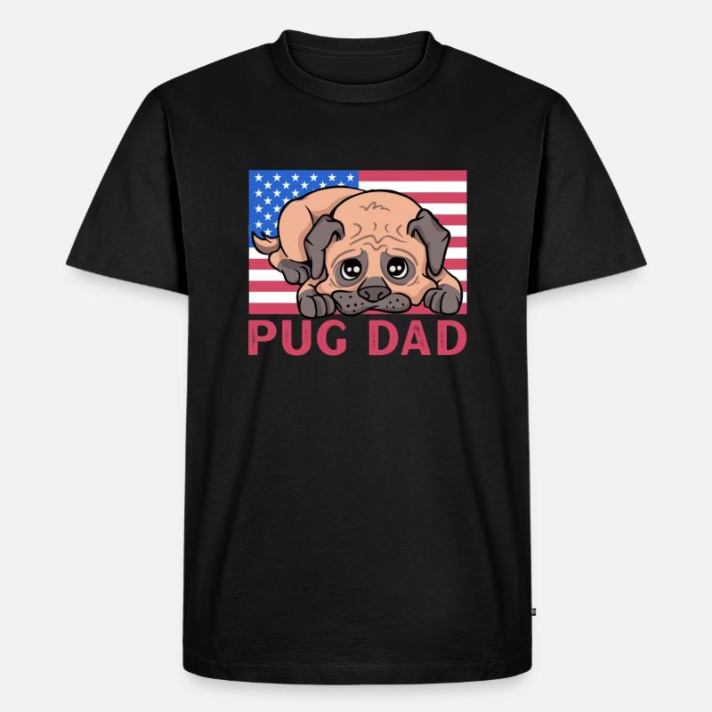 Pug Dad - Männer Premium Bio T-Shirt - Schwarz