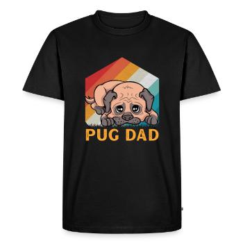 Pug Dad - Men's Premium Organic T-Shirt - black - Front - Nico (187cm)
