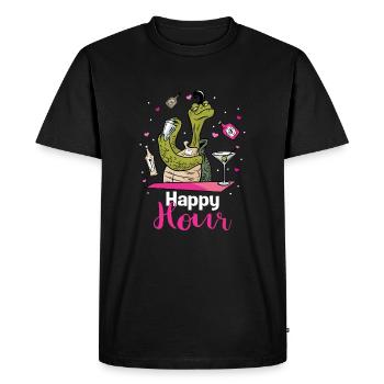 Bartender Turtle Happy Hour Party Holiday - Men's Premium Organic T-Shirt - black - Front - Nico (187cm)