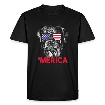 Rottweiler Merica - Men's Premium Organic T-Shirt - black - Front - Nico (187cm)