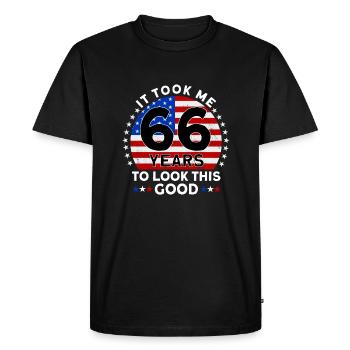 Il m’a fallu 66 ans pour être aussi beau - T-shirt Premium bio Homme - noir - Devant - Nico (187cm)