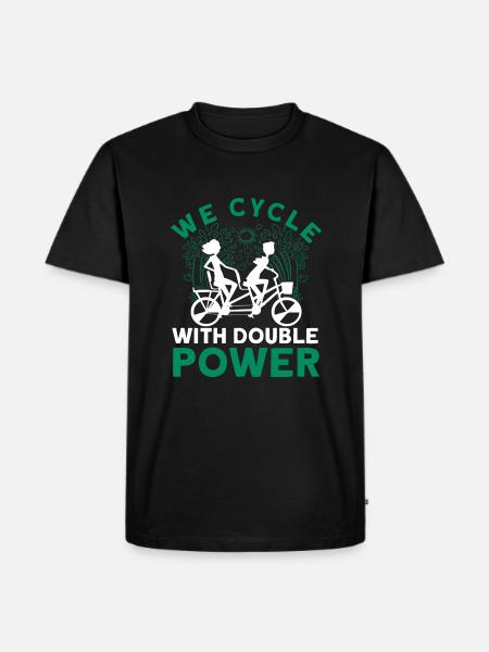 We Cycle With Double Power Tandem Bicycle - Men's Premium Organic T-Shirt - black