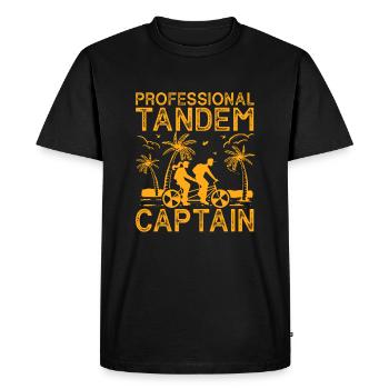 Tandem Professionnel Capitaine Couple Cyclisme - T-shirt Premium bio Homme - noir - Devant - Nico (187cm)