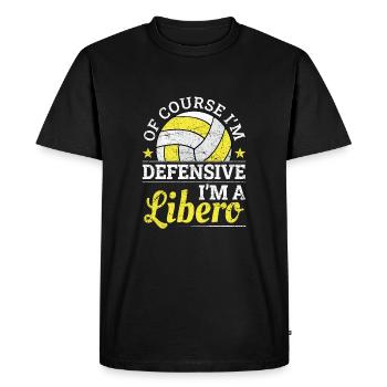 Of Course I Get Defensive I'm A Libero - Men's Premium Organic T-Shirt - black - Front - Nico (187cm)