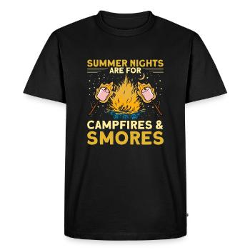Summer Nights Campfires and Smores - Men's Premium Organic T-Shirt - black - Front - Nico (187cm)