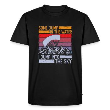 Certains sautent dans l’eau je saute dans le ciel - T-shirt Premium bio Homme - noir - Devant - Nico (187cm)