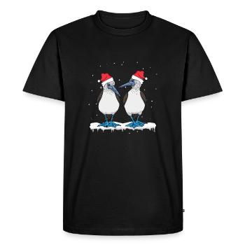 Oiseaux de mer à pieds bleus - T-shirt Premium bio Homme - noir - Devant - Nico (187cm)