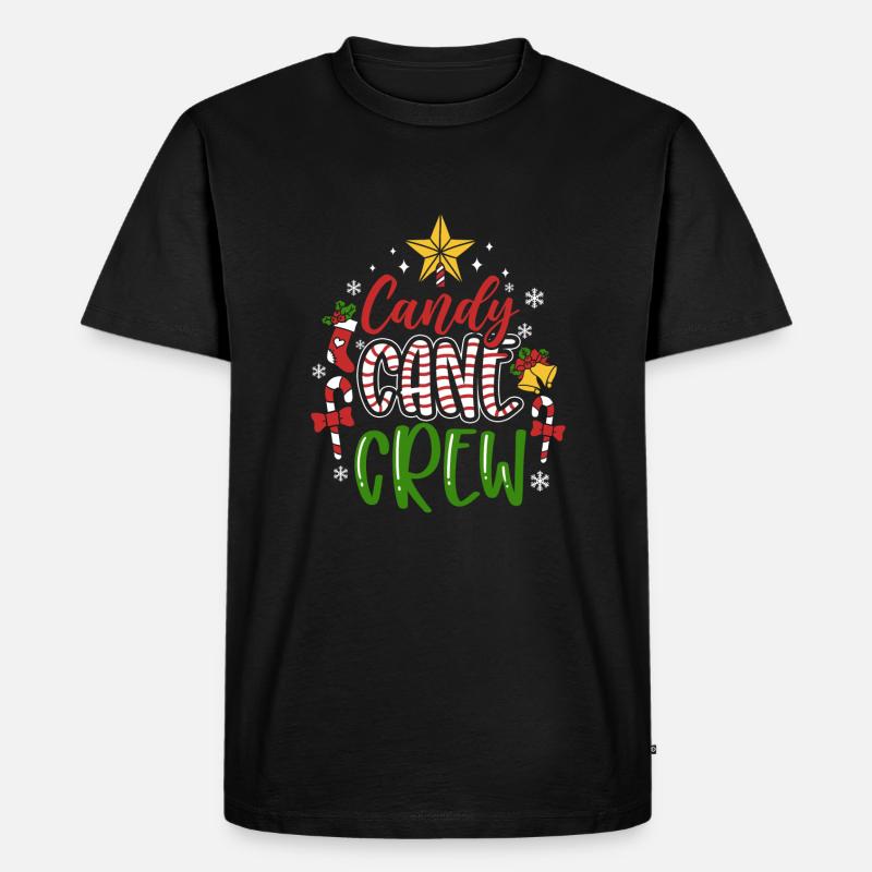 Candy Cane Crew - Männer Premium Bio T-Shirt - Schwarz