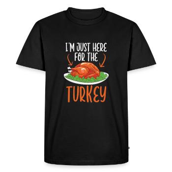 I'm Just Here For The Turkey - Men's Premium Organic T-Shirt - black - Front - Nico (187cm)