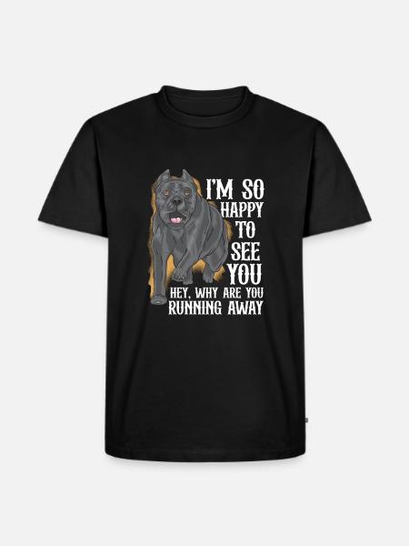 Gelukkige Cane Corso - Mannen Premium Bio T-shirt - zwart