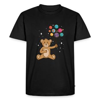Ours en peluche Planète Ballons Astronaute - T-shirt Premium bio Homme - noir - Devant - Nico (187cm)