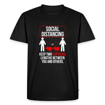 Social distancing Funny capybara - Men's Premium Organic T-Shirt - black - Front - Nico (187cm)