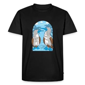 Seabirds Blue-footed - Men's Premium Organic T-Shirt - black - Front - Nico (187cm)