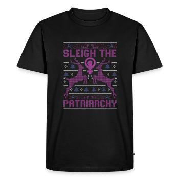 Sleigh The Patriarchy - Men's Premium Organic T-Shirt - black - Front - Nico (187cm)
