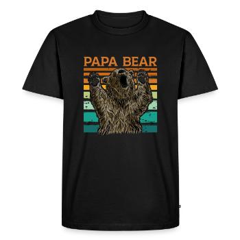Papa Ours - T-shirt Premium bio Homme - noir - Devant - Nico (187cm)