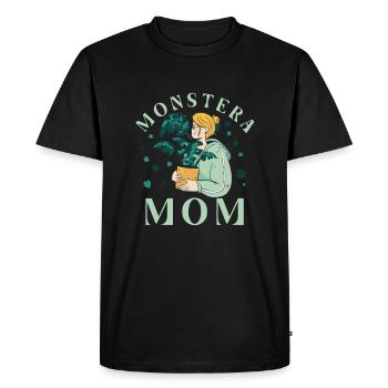 Maman Monstera - T-shirt Premium bio Homme - noir - Devant - Nico (187cm)