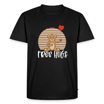 Free Hugs Teddy Bear - Men's Premium Organic T-Shirt - black - Front - Nico (187cm)