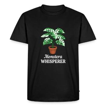Monstera Chuchoteur - T-shirt Premium bio Homme - noir - Devant - Nico (187cm)