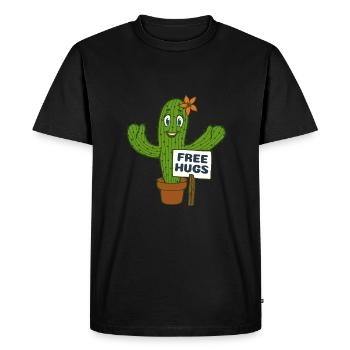 Câlins gratuits Cactus - T-shirt Premium bio Homme - noir - Devant - Nico (187cm)
