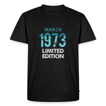 Millésime Mars 1973 Edition Limitée - T-shirt Premium bio Homme - noir - Devant - Nico (187cm)