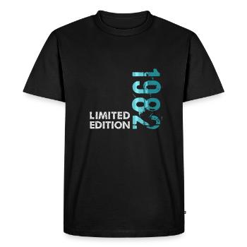 1982 Limited Edition - Men's Premium Organic T-Shirt - black - Front - Nico (187cm)