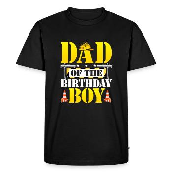 Papa du garçon d’anniversaire - T-shirt Premium bio Homme - noir - Devant - Nico (187cm)