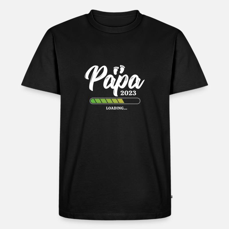 Papa Loading 2023 - Männer Premium Bio T-Shirt - Schwarz