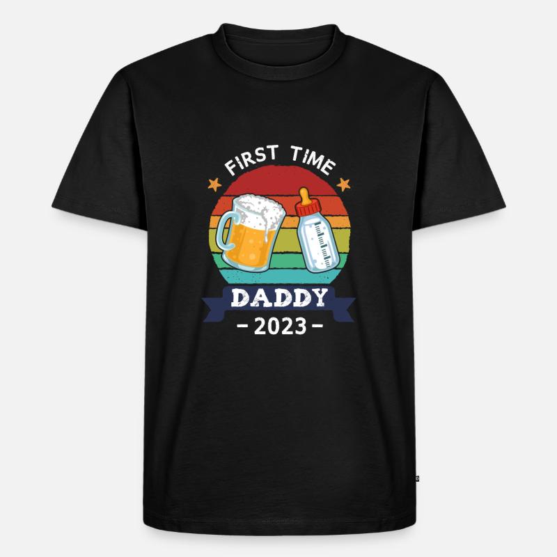 First Time Daddy 2023 - Männer Premium Bio T-Shirt - Schwarz