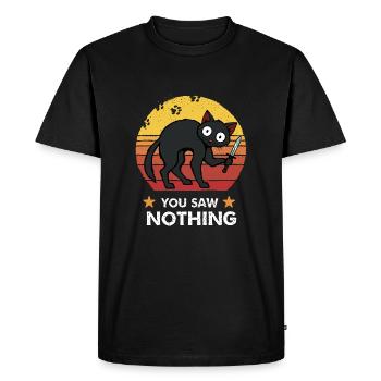 You Saw Nothing - Men's Premium Organic T-Shirt - black - Front - Nico (187cm)