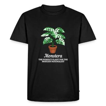 Monstera Modern Minimalist - T-shirt Premium bio Homme - noir - Devant - Nico (187cm)