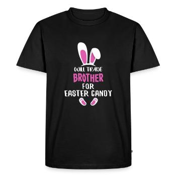 Will Trade Brother For Easter Candy - Men's Premium Organic T-Shirt - black - Front - Nico (187cm)