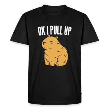 Ok I Pull Up - Men's Premium Organic T-Shirt - black - Front - Nico (187cm)