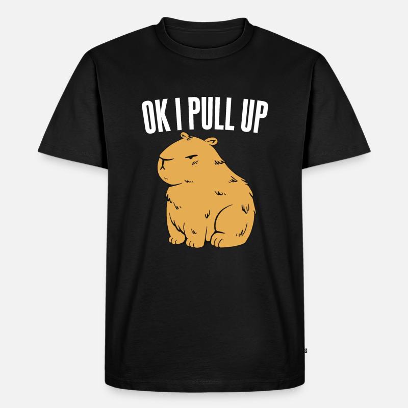Ok I Pull Up - Männer Premium Bio T-Shirt - Schwarz