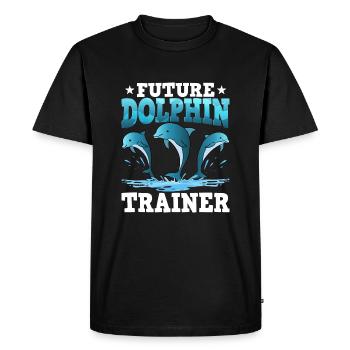 Future Dolphin Trainer - Men's Premium Organic T-Shirt - black - Front - Nico (187cm)