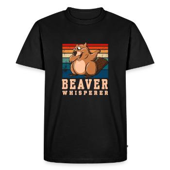 Fièvre du castor - T-shirt Premium bio Homme - noir - Devant - Nico (187cm)