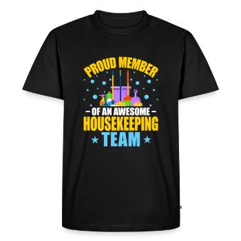 Awesome Housekeeping Team - Men's Premium Organic T-Shirt - black - Front - Nico (187cm)
