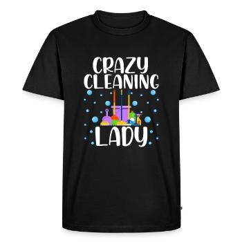 Dame de ménage folle - T-shirt Premium bio Homme - noir - Devant - Nico (187cm)